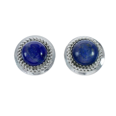 Native American Lapis Sterling Silver Navajo Post Earrings X11340